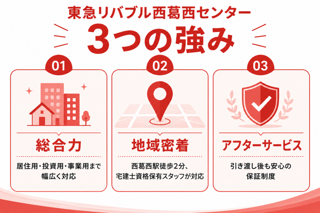東急リバブル西葛西センターの3つの強み
